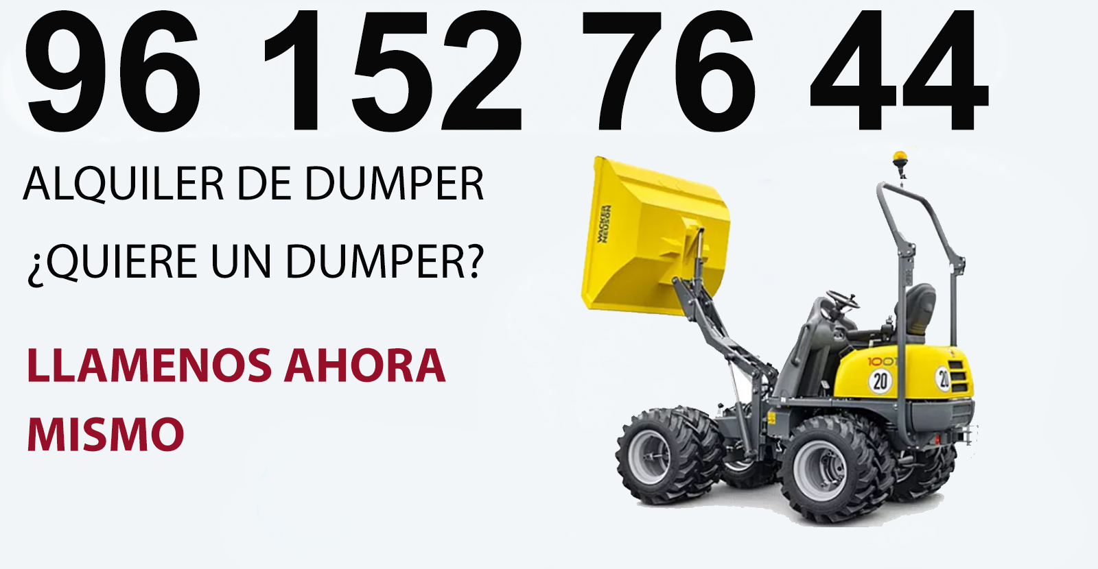 Maquina dumper de alquiler en Morvedre