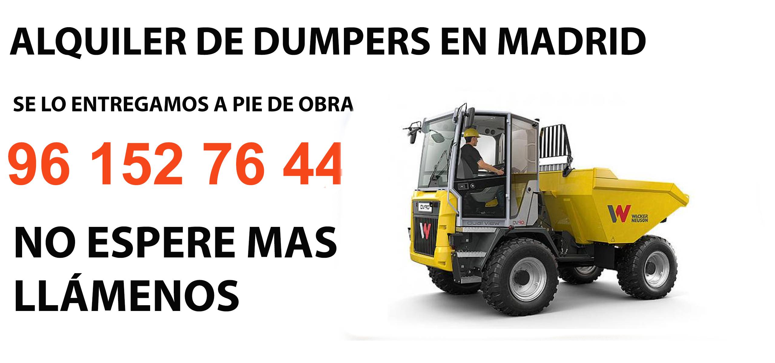 Alquiler Dumper en Morvedre